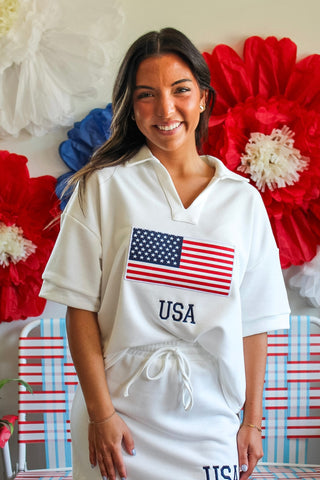 Born In The USA Skirt Set • White