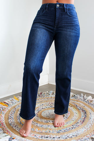 Molly Mid Rise Straight | Tummy Control • Dark Indigo