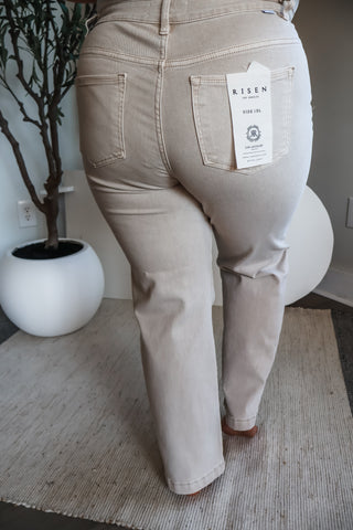 Andrea Relaxed Straight Leg | Tummy Control • Almond - PLUS