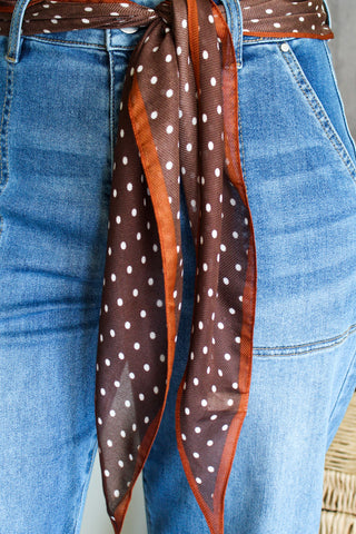 Dotted Darling Sheer Scarf • Brown