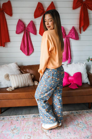 Blossom Printed Wide Leg Jean • Floral Denim