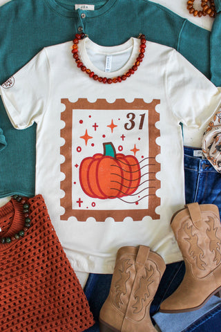 Spooky Season Stamp Graphic Tee • Cream