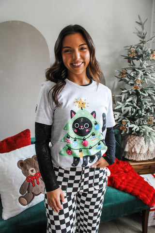 Merry Catmas Graphic Tee • Ash Grey