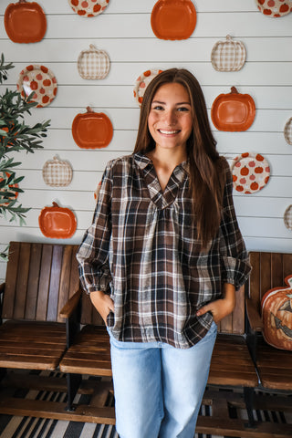 Farmhouse Frills Plaid • Brown Mix