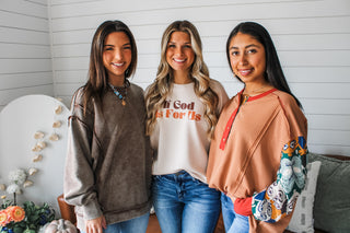 If God Is For Us Scuba Sweatshirt • Beige