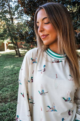 Taking Flight Mallard Pullover • Cream