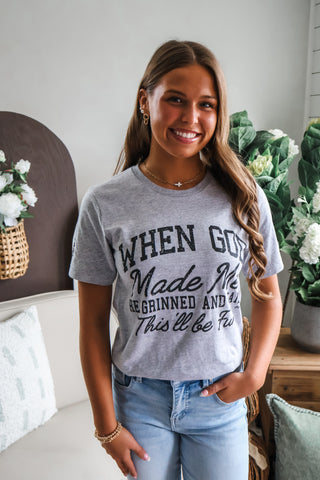 When God Made Me Graphic Tee • Heather Grey
