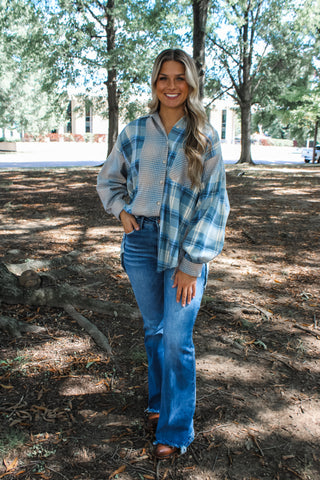 Plaid Perfection Flannel • Dusty Blue
