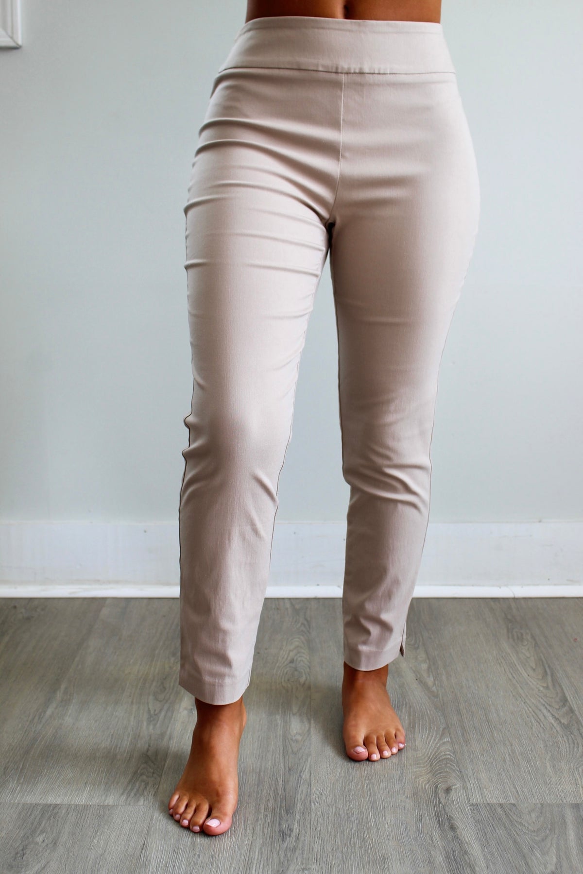 Paige Straight Leg Stretch Pant • Sand