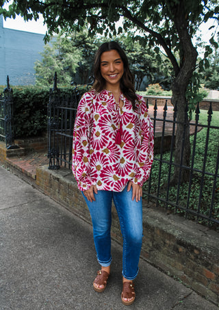 A pop of pink • floral top