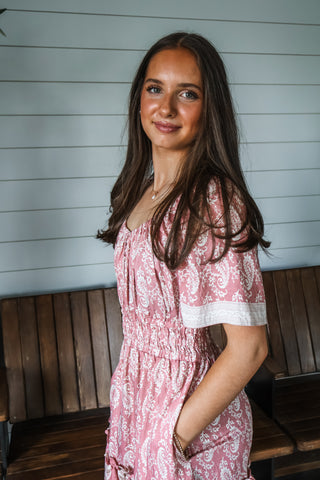 Sweet Promises Paisley Dress • Dusty Rose