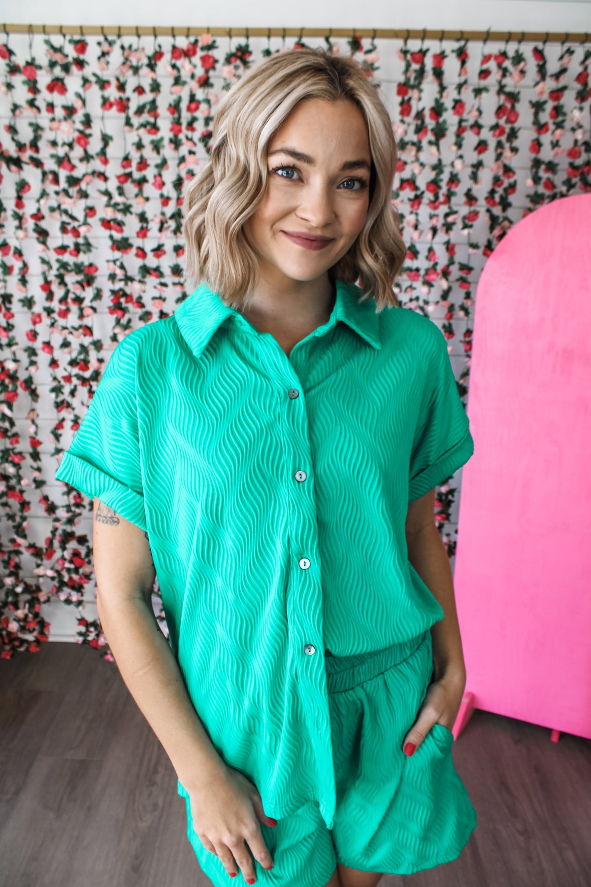 Go With The Flow Top • Kelly Green