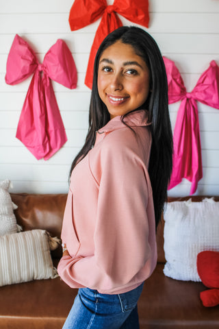 On The Go Half Zip • Peach - FINAL SALE