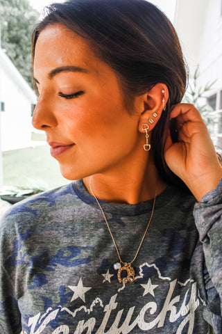 Buckle Up Dangle Earrings • Gold