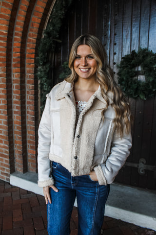 Winter Warmup Reversible Sherpa Jacket • Cream