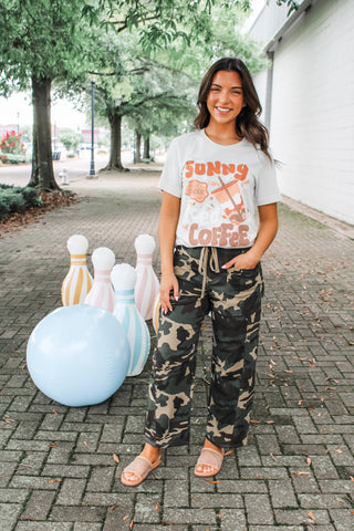 Sunny With A Chance Of Coffee Graphic Tee • Natural