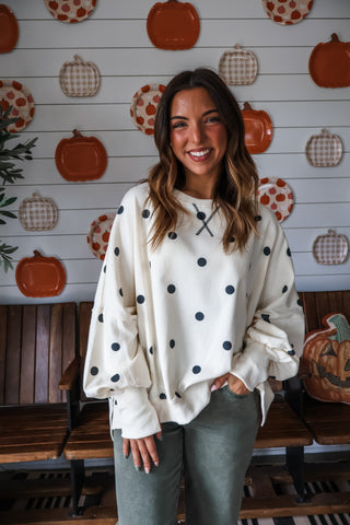 Pick A Spot Pullover • Cream/Black