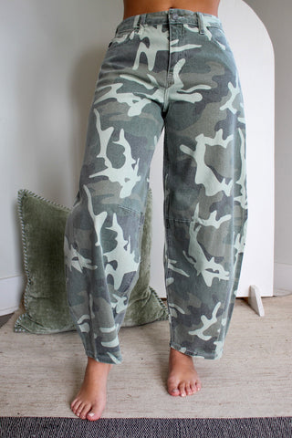 Sage High Rise Horseshoe Jean • Camo