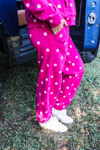 Playful Spot Sweatpants • Berry