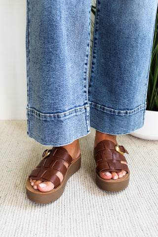 Penelope Buckle Strap Sandal • Brown