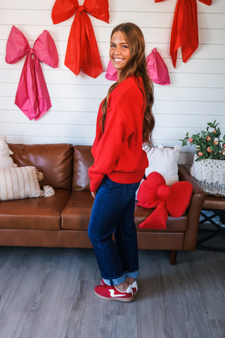 Rory Oversized Sweater • Red - FINAL SALE