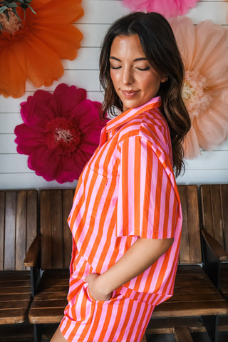 Summer Stripes Shirt • Pink/Orange