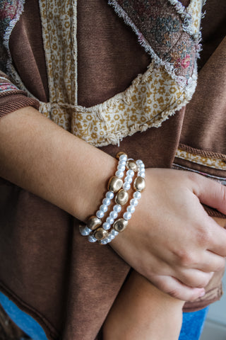Autumn Sparkle Bracelet • Pearl
