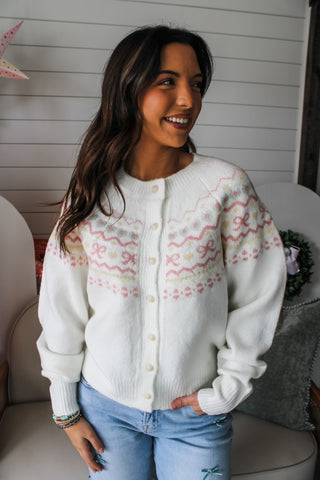 Fairisle Fancy Cardigan Sweater • Ivory - FINAL SALE