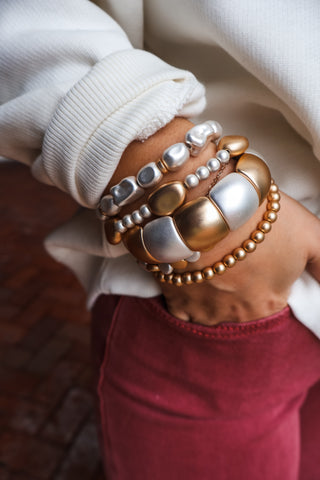 Bold Statement Bracelet Stack • Matte Mix