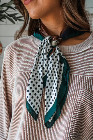 Dotted Bliss Silk Scarf • Emerald Mixo