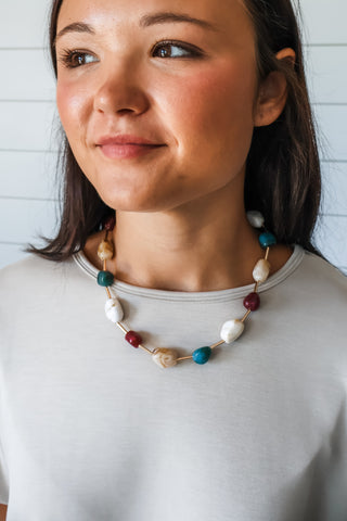 Polished Perfection Necklace • Teal Multi
