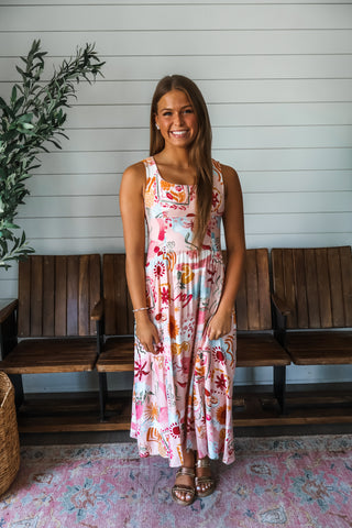 Vacay Ready Printed Midi • Blush