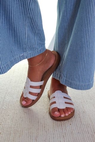 Kenley Strappy Slide • White