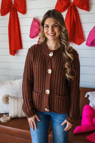 Treasure This Moment Chunky Cardigan • Brown