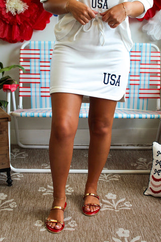 Born In The USA Skirt Set • White