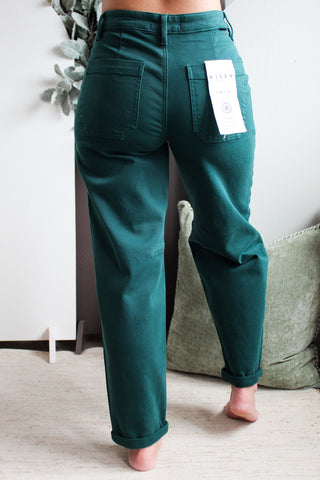 Nala Barrel Leg Jean • Hunter Green