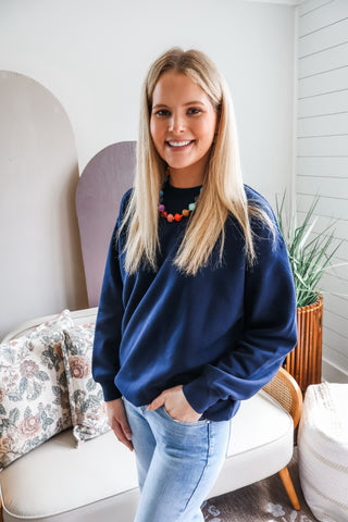 Cozy Crewneck Pullover • Navy