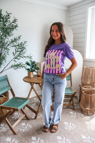 Dilly Dally Graphic Tee • Heather Purple