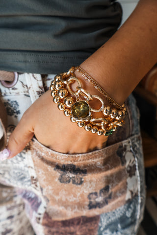Autumn Glow Bracelet Stack • Olive