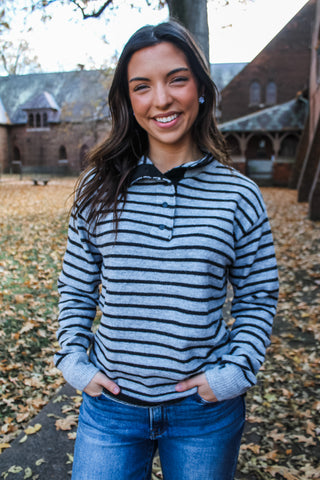 Silent Night Stripes • Grey/Black