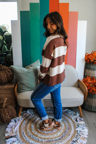 Preppy Classic Polo Sweater • Brown