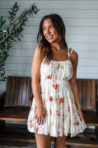 Sweet Summer Ruffle Dress Cream Floral The Dirt Road (TDR) Sweet Summer Ruffle Dress Cream Floral The Dirt Road (TDR)