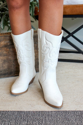 Winnie Western Boot • White