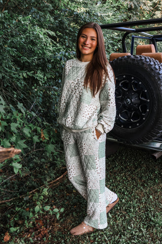 Harvest Wishes Quilted Pant Set • Sage