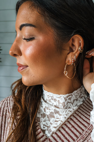 Tie The Knot Hoop Earrings • Gold***