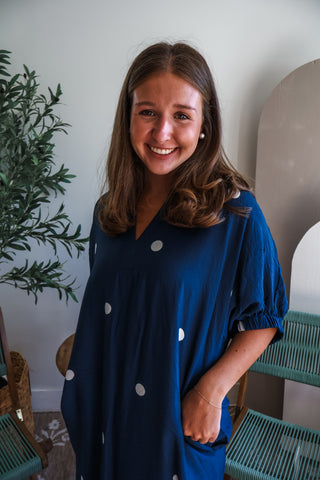 Wonderful Weekends Midi • Navy Dot