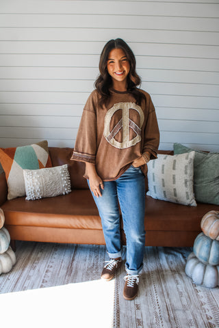 Peace Out Patchwork • Cocoa - FINAL SALE