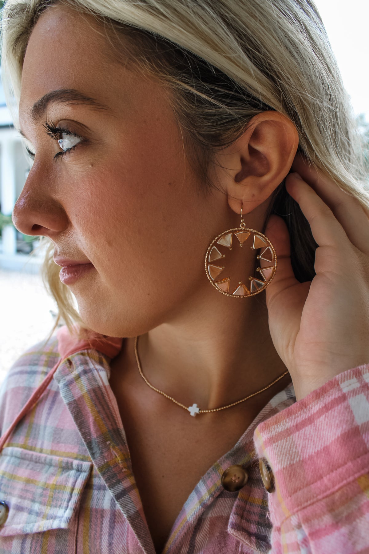 Fun & Fearless Earrings • Iridescent Peach