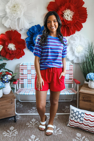 Stripes On Stripes Crewneck • Blue
