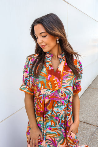 Island Vibes Printed Midi • Apricot